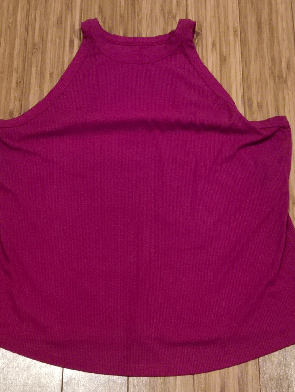 All In Motion Magenta Ribbed High-Neck Tank Top
